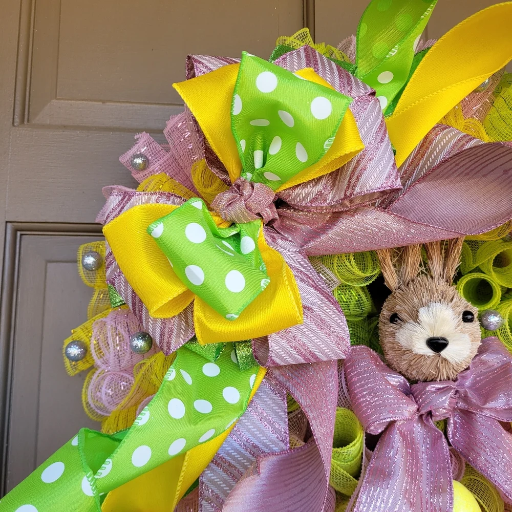 New Handmade Easter Wreath 25 Inches Easter Bunny Wreath